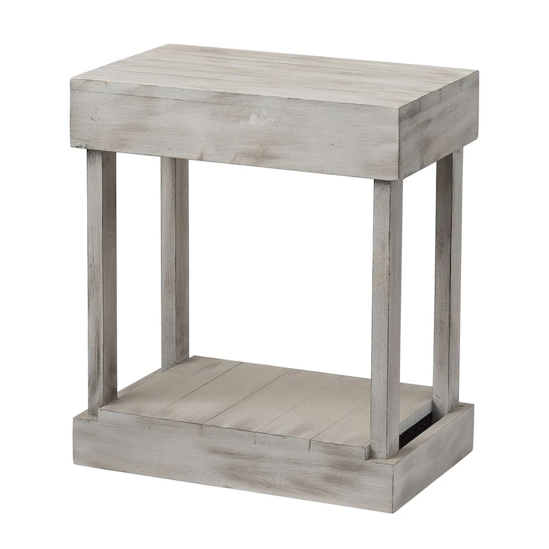 Rustic Farmhouse Solid Wood Accent End Table Sofa Side Table - 11 W x 26 H