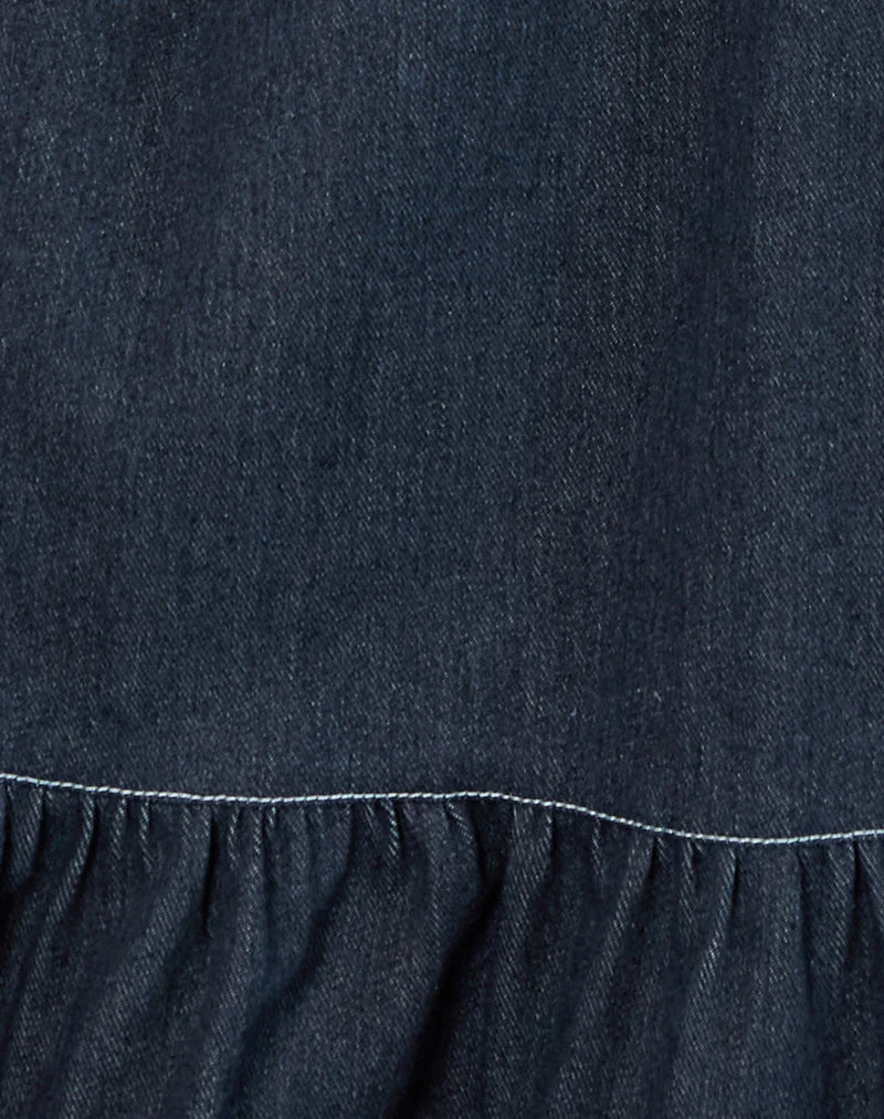 Carlisle Mini Dress in Chambray Indigo