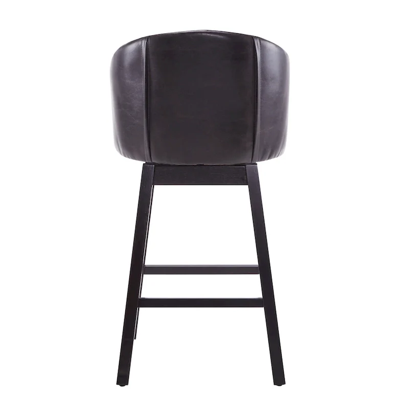Roomfitters 33.25 Swivel Upholstered Counter Stools, Set of 2 Armless Bar Chairs with Rubberwood Frame and Footrest