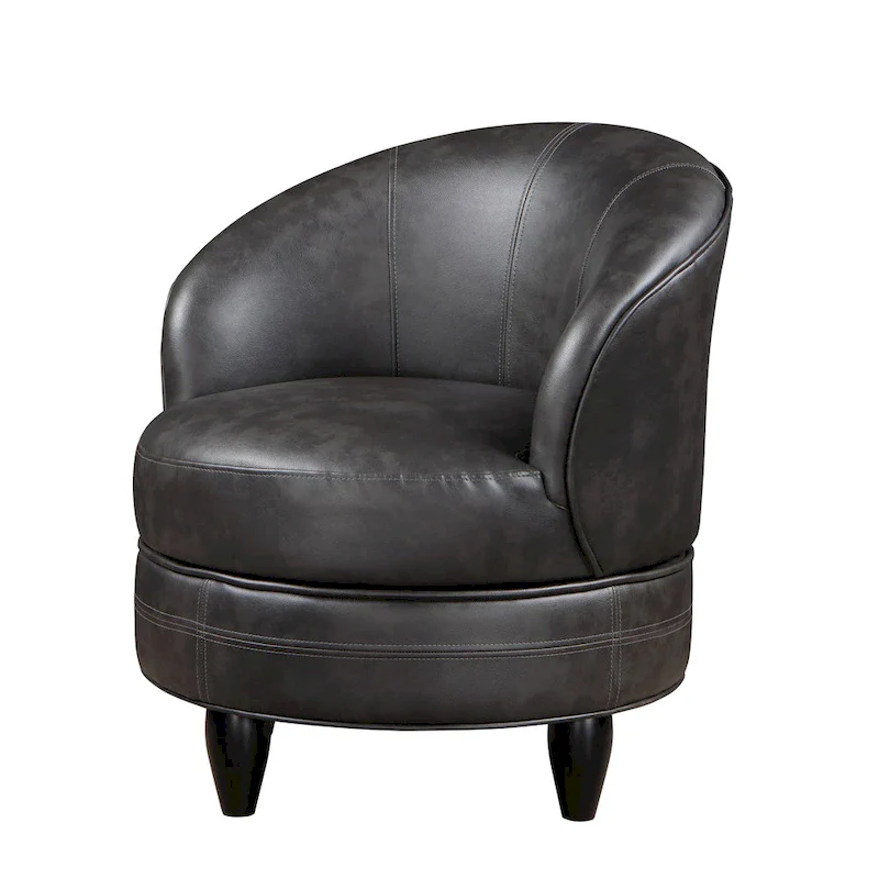 Faux Leather Swivel Lounge Chair