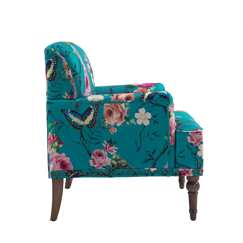 Traditional Upholstered Stripe Accent Chair Modern Armchair