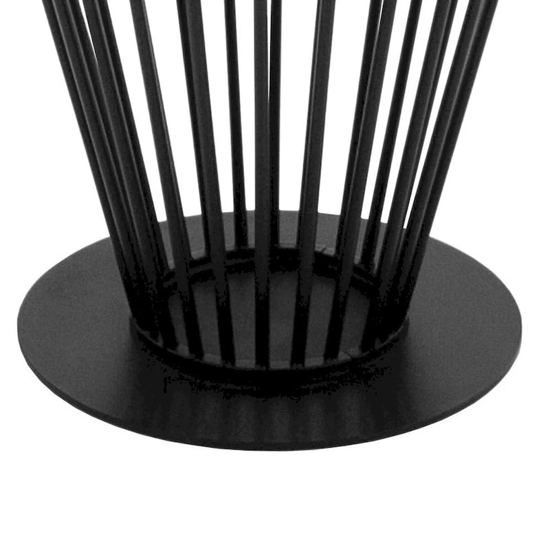 47 Inch Dining Table, Round Top, Modern Black Iron Metal Pedestal Base