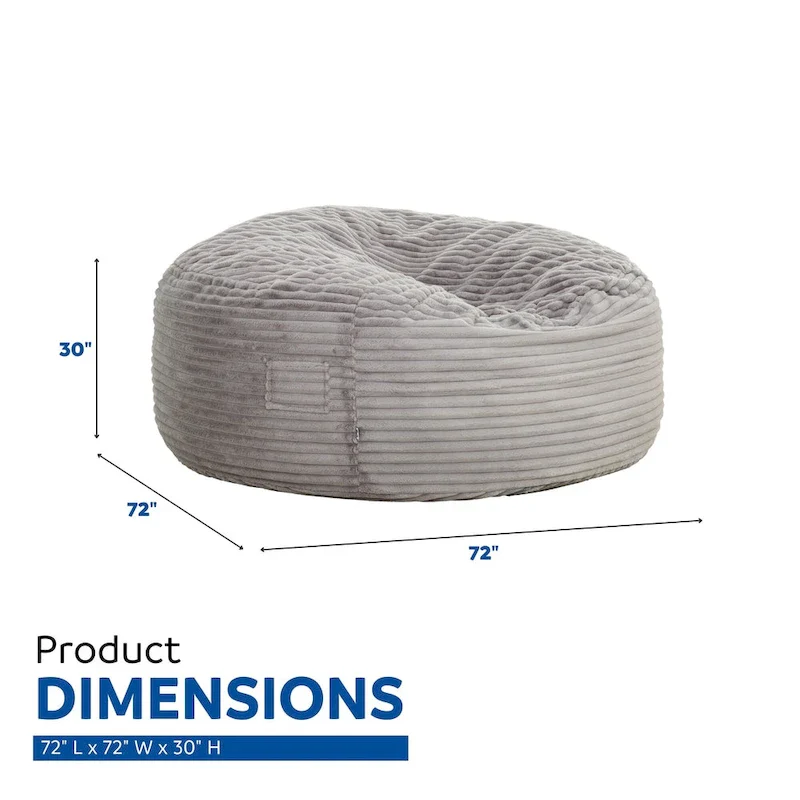 Sealy Kade 6ft Faux Fur Foam Bean Bag