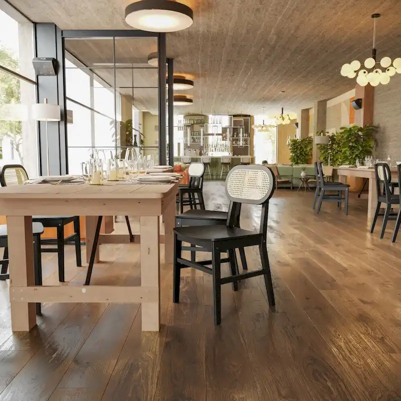 Commercial Cane Rattan Event Chair with Wood Back and Seat