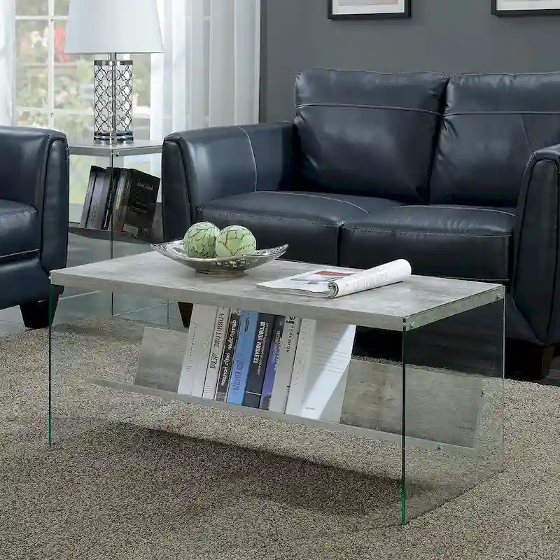 Convenience Concepts SoHo Glass Coffee Table with Shelf