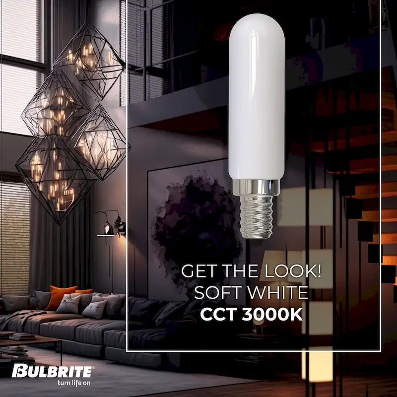 Bulbrite LED Filament Pack of (4) 4.5 Watt Dimmable T6 Light Bulbs with a Milky Finish and Candelabra (E12) Base