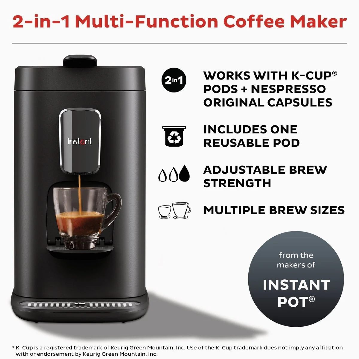 Instant Pot 2-in-1 Multi-Function Coffee Maker - 1 Each