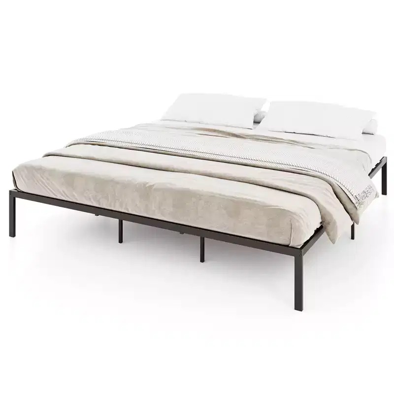 Costway King Size Metal Bed Frame Heavy Duty Support Slats Mattress Foundation
