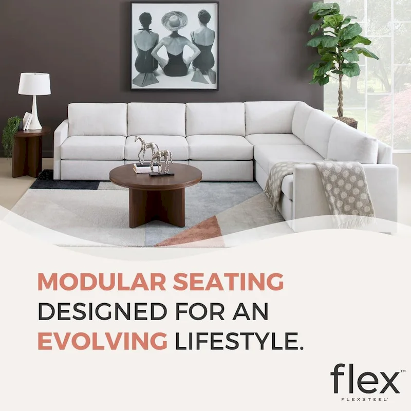 Flex 99 Upholstered Modular Sofa with Bumper Ottoman - 101 x 35 x 37