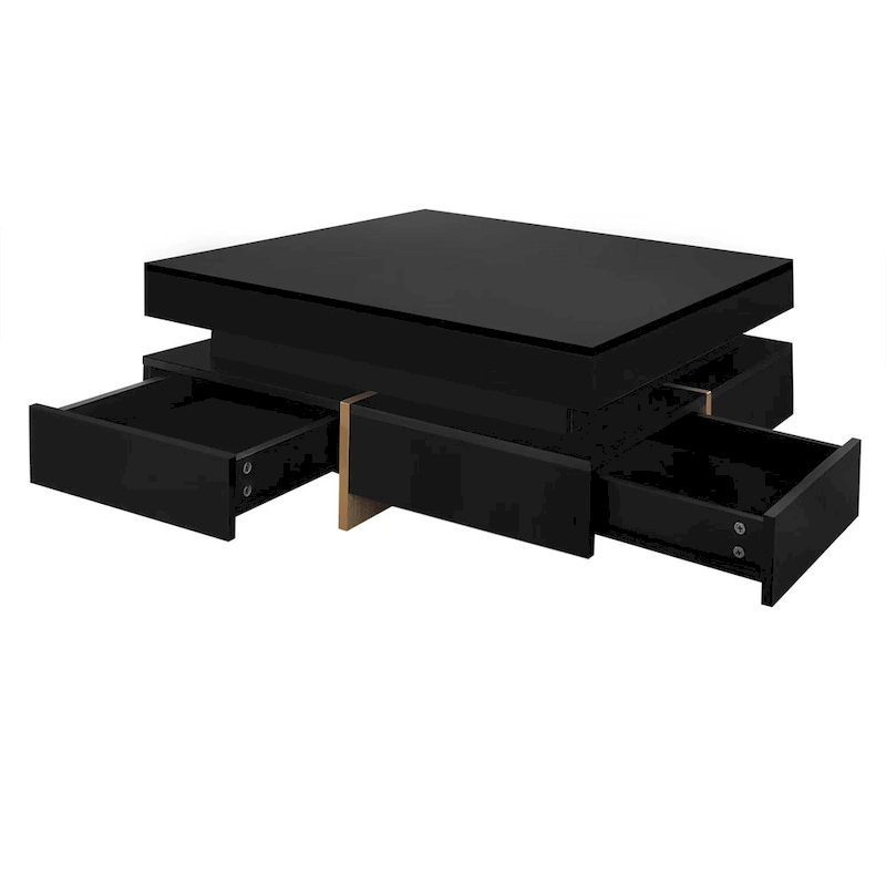 Modern High Gloss Coffee Table with 4 Drawers