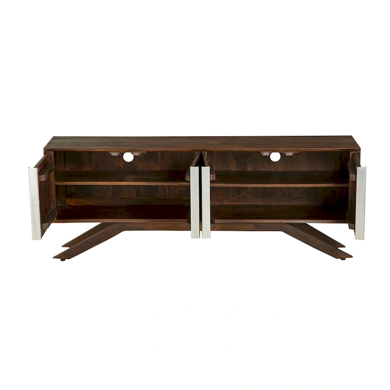 Modena Mid-Century Modern 59 Wide Solid Wood Walnut TV Stand