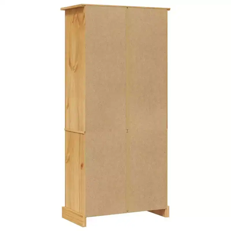 Side Cabinet Brown Solid Pine Wood 31.5x15.7x66.9 in