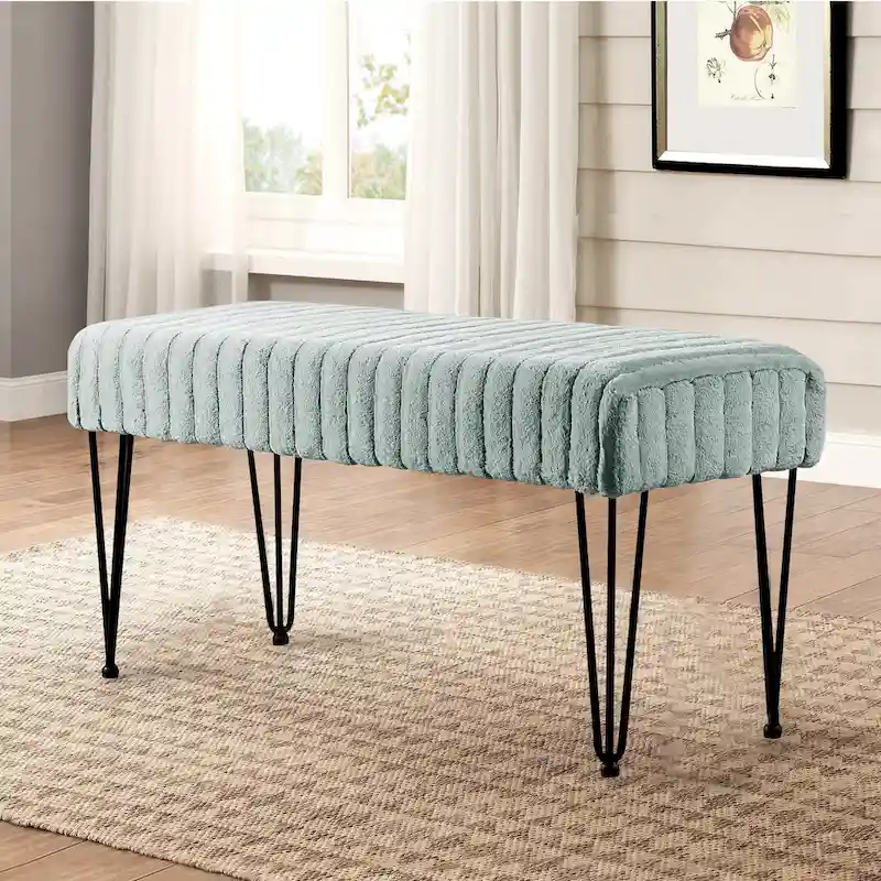 Serenta SuperMink Fauxfur Ottoman Bench