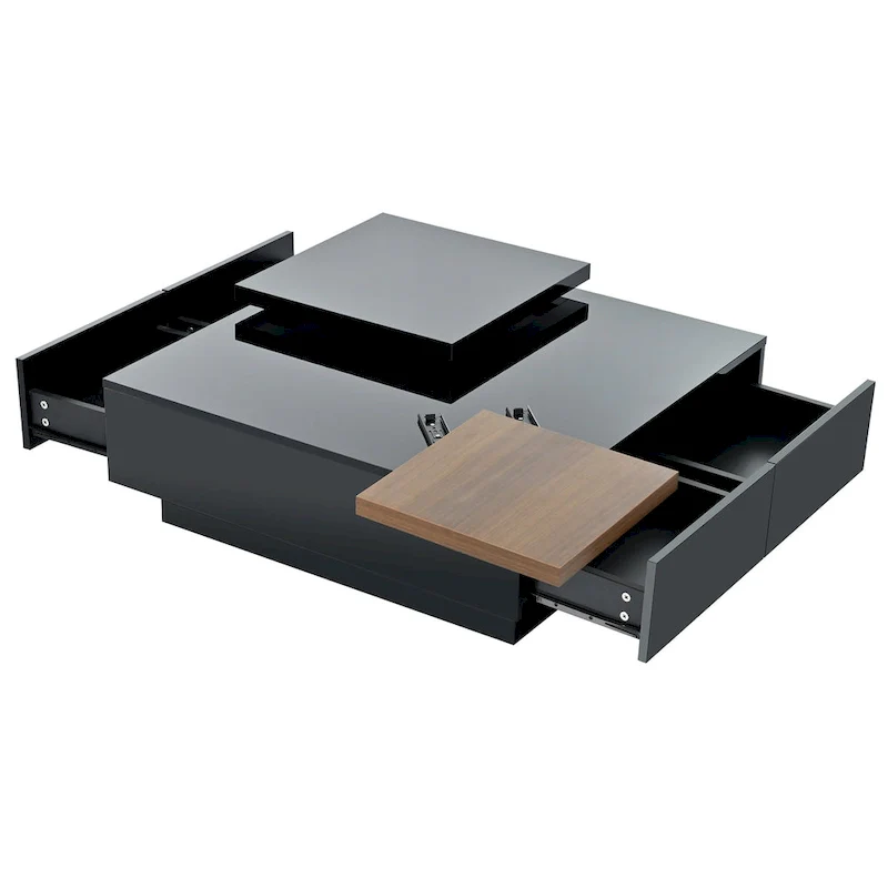 Square Wood Coffee Table with High Gloss finish