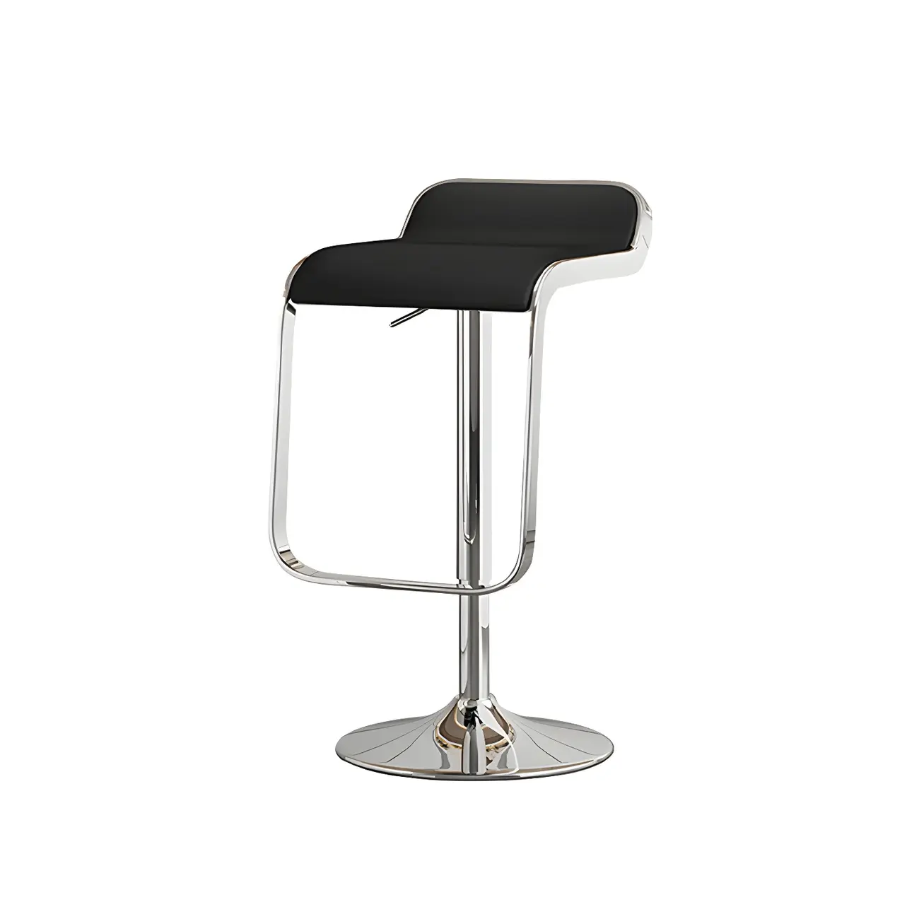 Leather Low Back Metal Adjustable Swivel Bar Stools