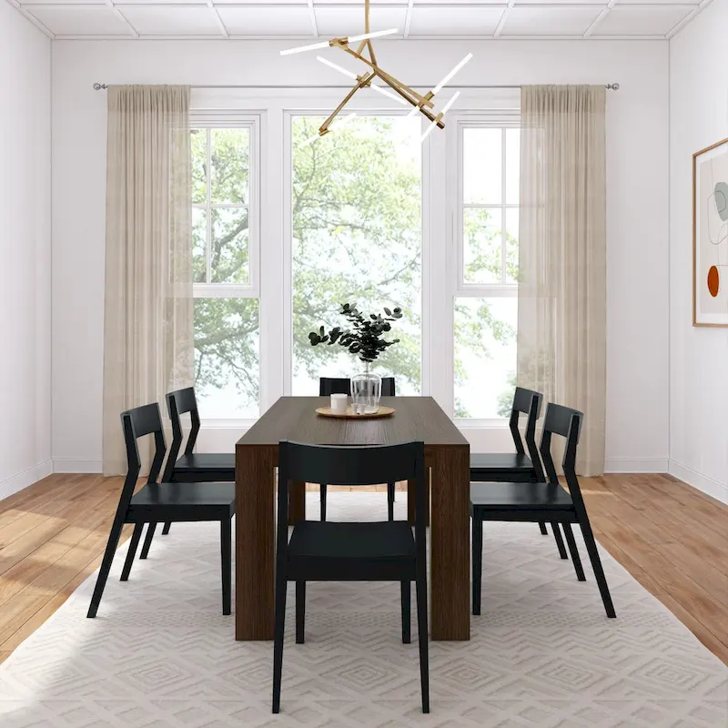 Plank and Beam 72 Modern Solid Wood Table and Chairs Dining Set