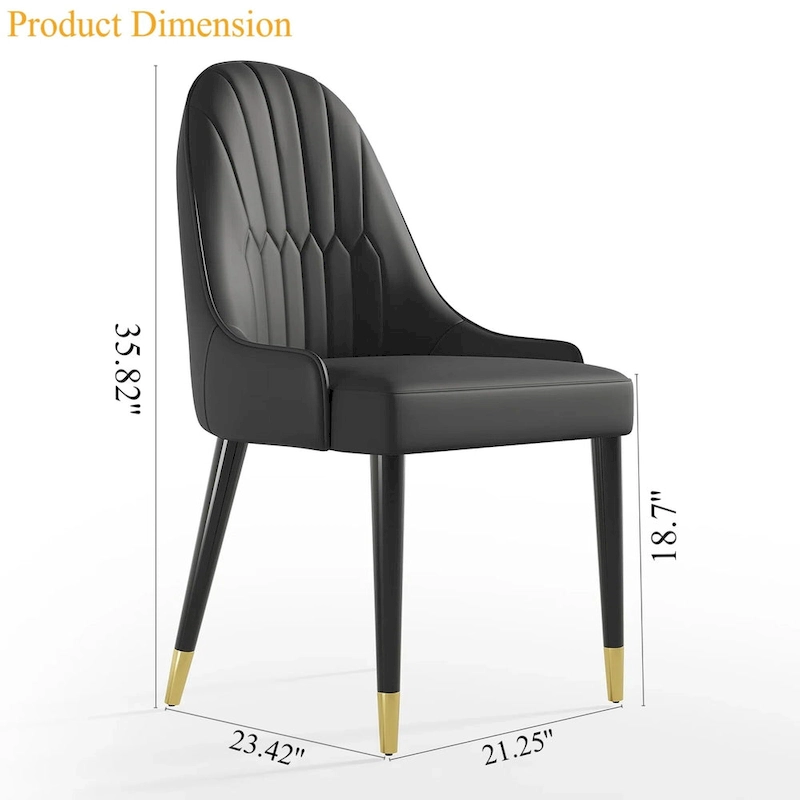 Dining Chair Modern Accent Chairs Faux Leather Side Chairs (Set of 4)