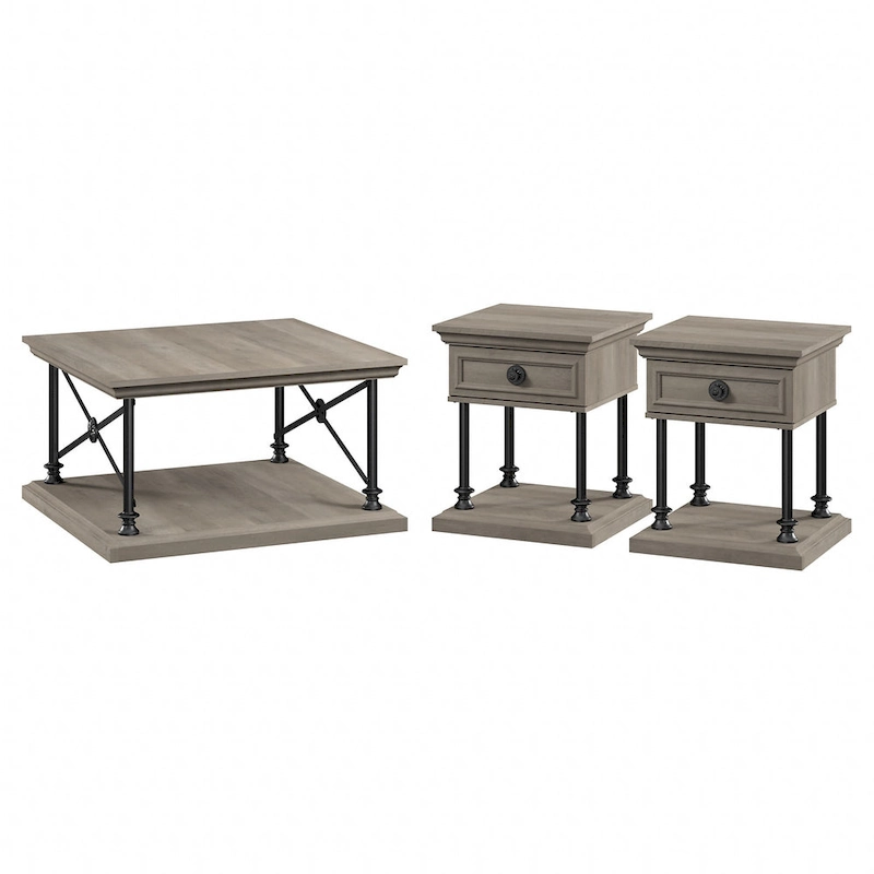 Coliseum Square Coffee Table with End Tables by Bush Furniture
