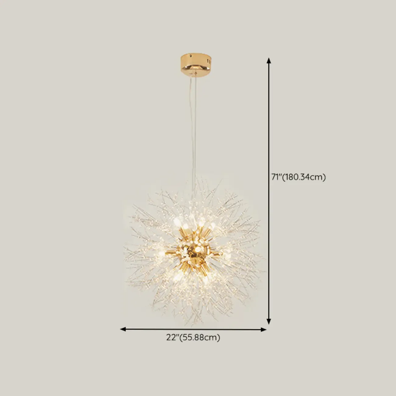 Luxury Crystal Chandelier Starburst with Flexible Length