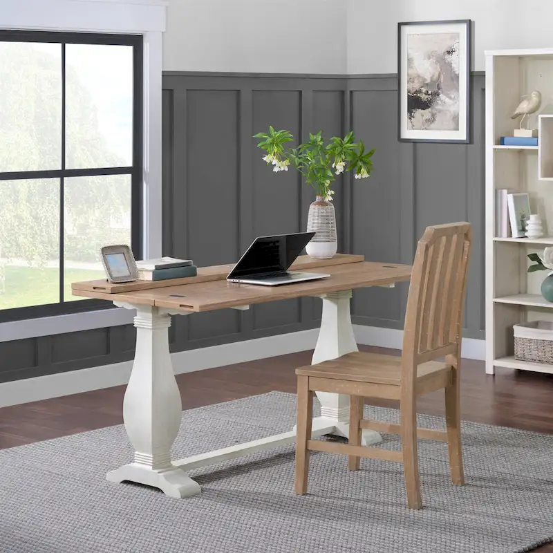 Napa 60 Solid Wood Pedestal Flip-top Sofa Console Table