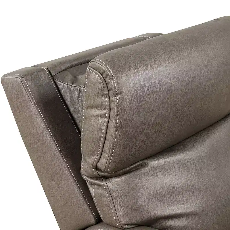 HOMES: Inside + Out Hilltop Leatherette Powered Recliner Lift Chair with Zone Heating and Patented Headrest System Gray
