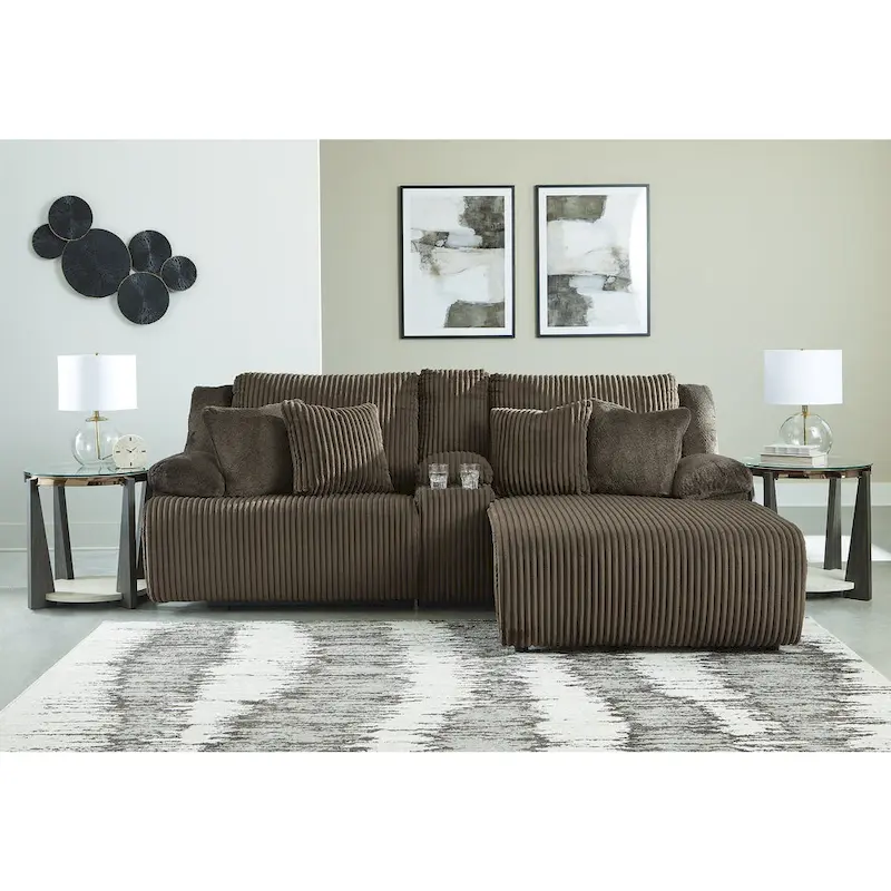 Signature Design by Ashley Top Tier 3-Piece Reclining Sectional with Chaise - 105W x 74D x 41H