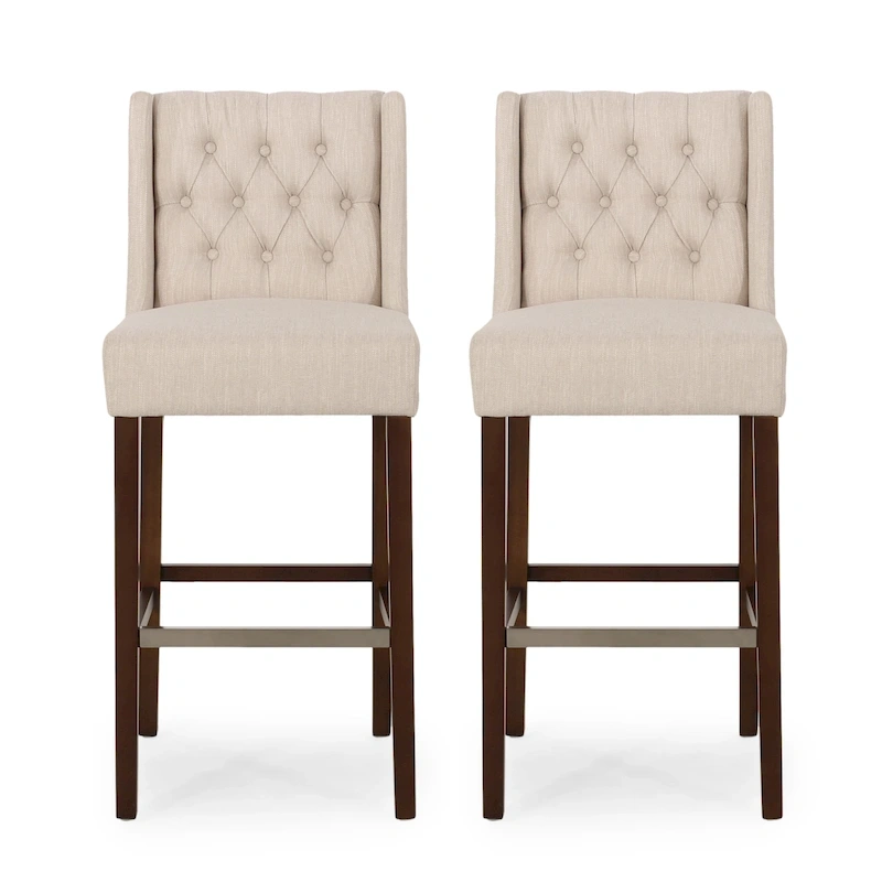 Bayliss Tufted Wingback Barstool (Set of 2) by Christopher Knight Home