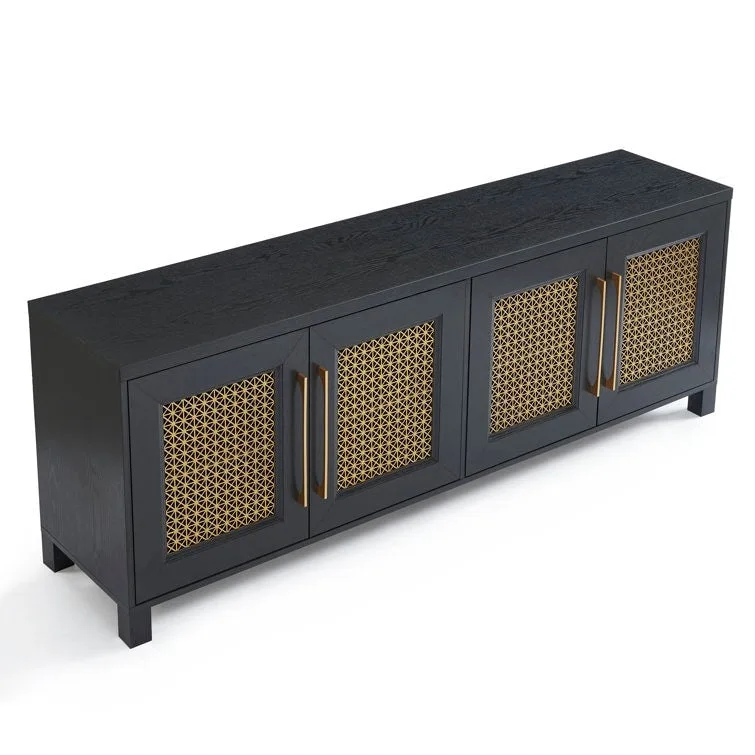 69.5 Wood TV Stand Media Console Entertainment Center