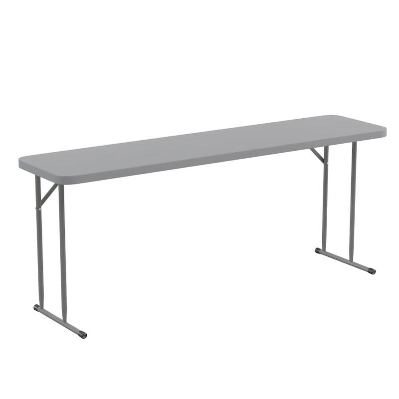 6-Foot Rectangular Granite White Plastic Folding Training Table
