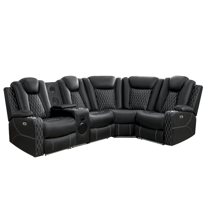 Luxury Reclining 5 & 6 Seater Corner Sofa w/ LED, USB, Wireless Charging, Bluetooth & Storage
