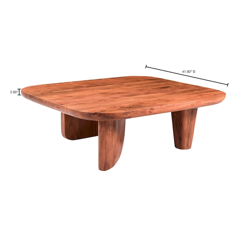 Aurelle Home Rustic Solid Acacia Wood Coffee Table