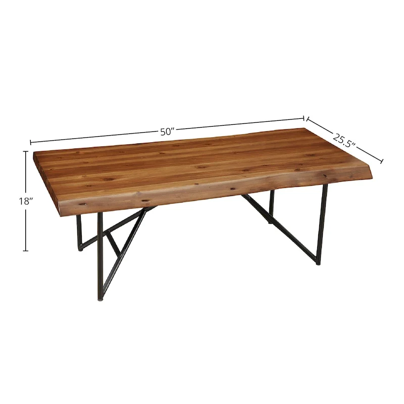 Live Edge Coffee/Cocktail Table - Light Walnut - 50Wx25.5Dx18H