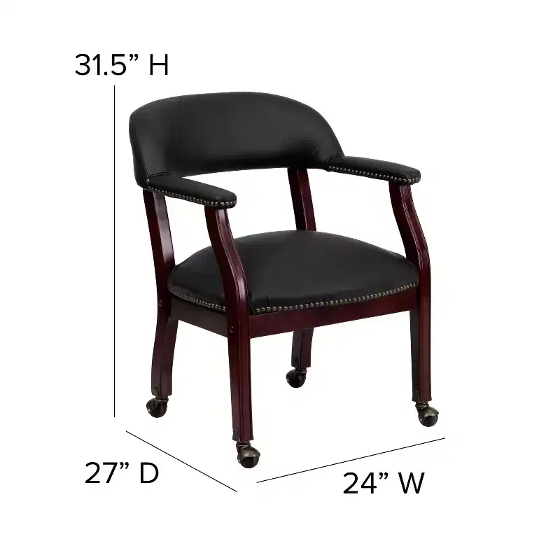 Emma and Oliver Conference Chair with Accent Nail Trim and Casters