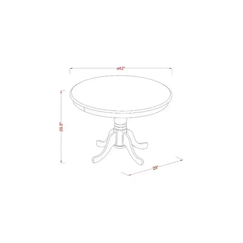 3-Piece Linen White Finish Solid Wood Top-Round Dining Room Set-Seats 4