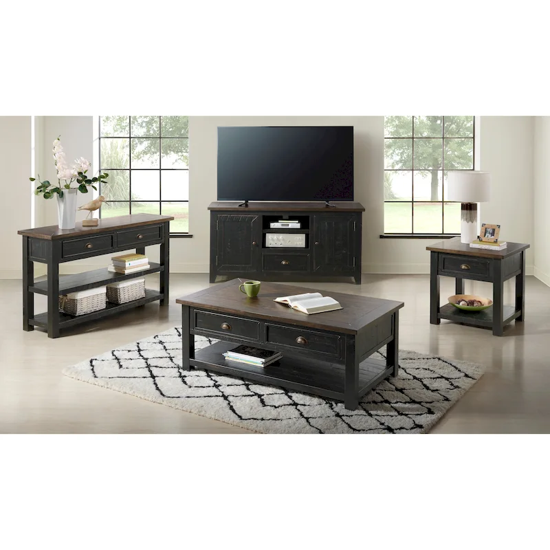 The Gray Barn Downington Solid Wood 2-Drawer Coffee Table