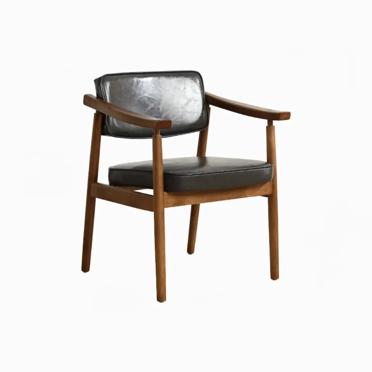 Modern Wooden Calfskin Upholstered Office Chair