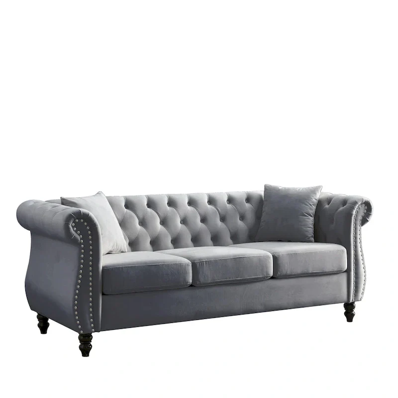 Chesterfield Sofa Grey Living Room