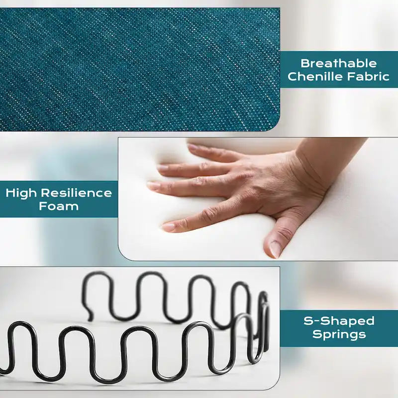 Ouyessir Upholstered Swivel Barrel Chair 360 Degree Accent Chair Fabric Armchair