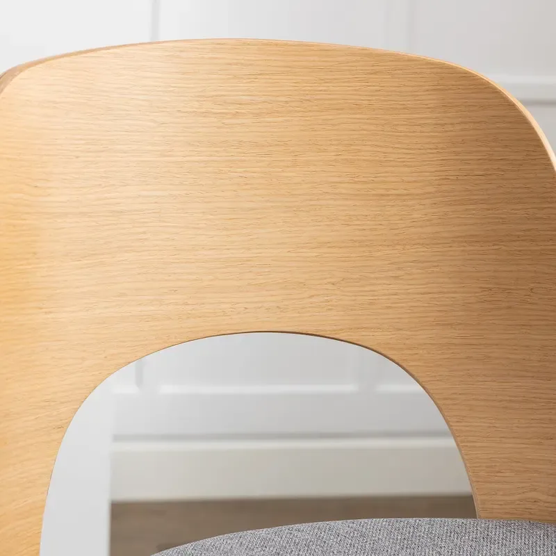 Adjustable Swivel Bar Stools Set of 2 with Fabric Upholstered Seat and Bentwood Back