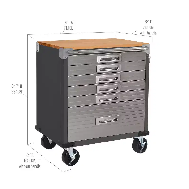 Seville Classics UltraHD 6-Soft Closing Drawer Cabinet, 28 x 25 x 34.5