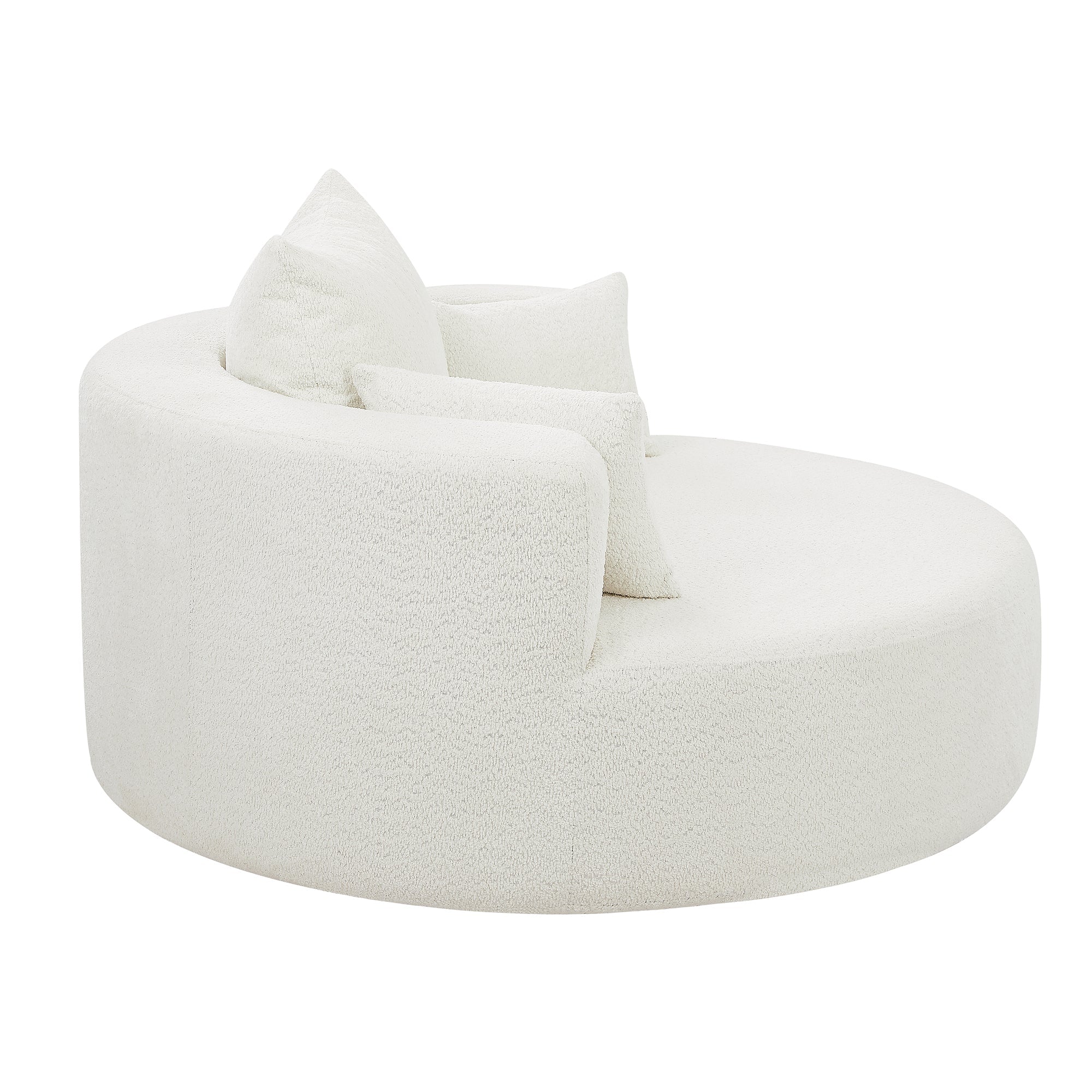 Walker Edison | 360¡ã Swivel Accent Round Sofa Chair with Pillows