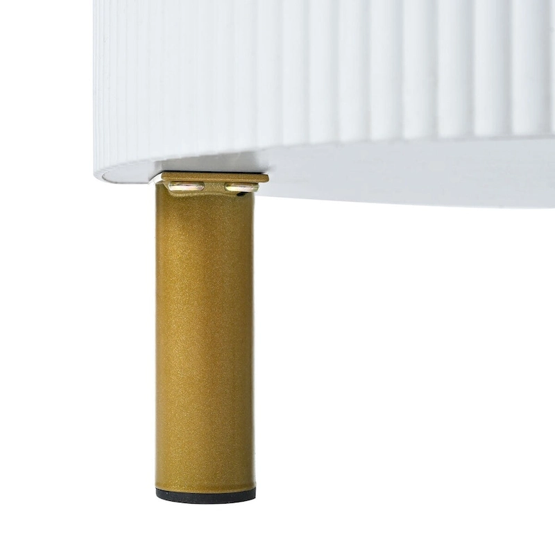 Stackable Round Coffee Table with 2 Drawers, Modern Nesting Tables