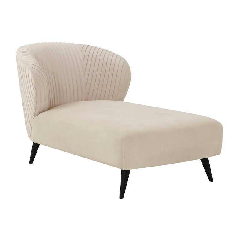 Maliah Pleated Velvet Upholstered Chaise