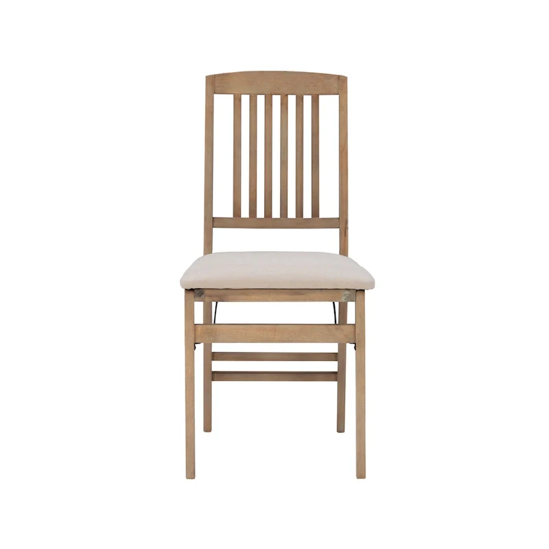 Lesvos Mission Grey Wash Wooden Folding Dining Chair (Set of 2)
