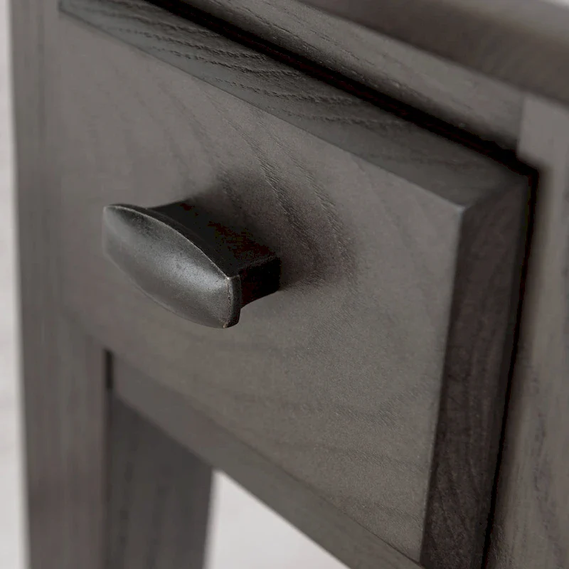 Teegan Solid Wood Narrow Side End Table with Shelf and Drawer