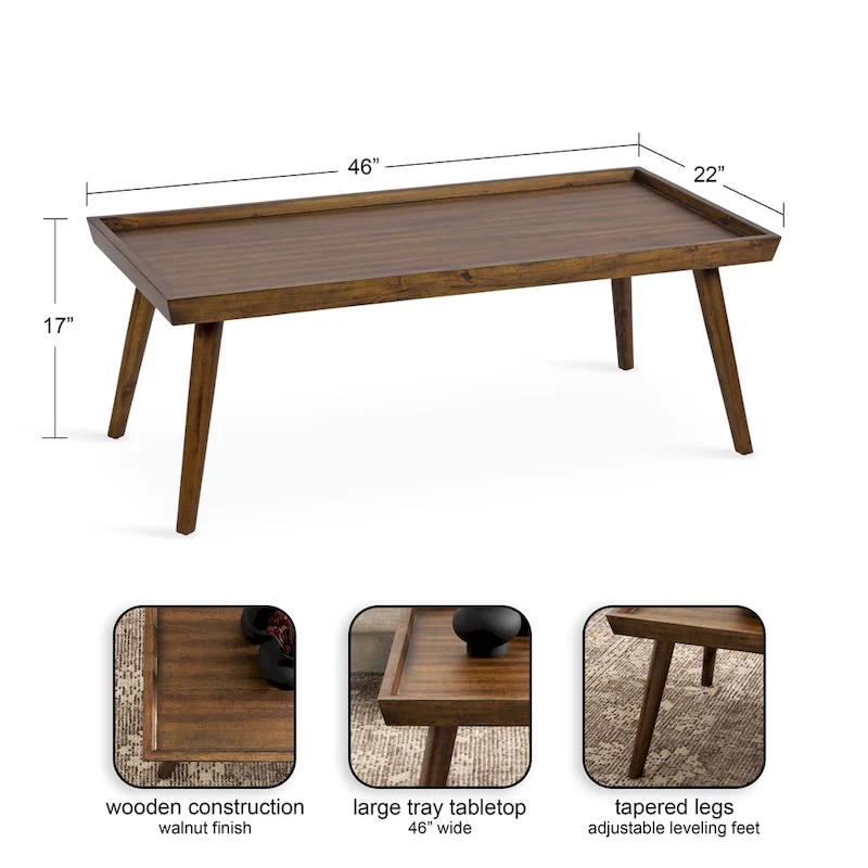 Kate and Laurel Eastmont Rectangle Wood Coffee Table