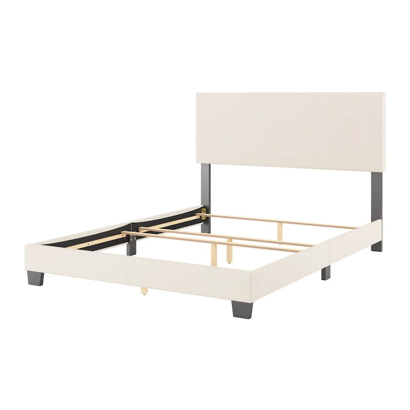 Nova Upholstered Modern Boucle Bed, Box Spring Required