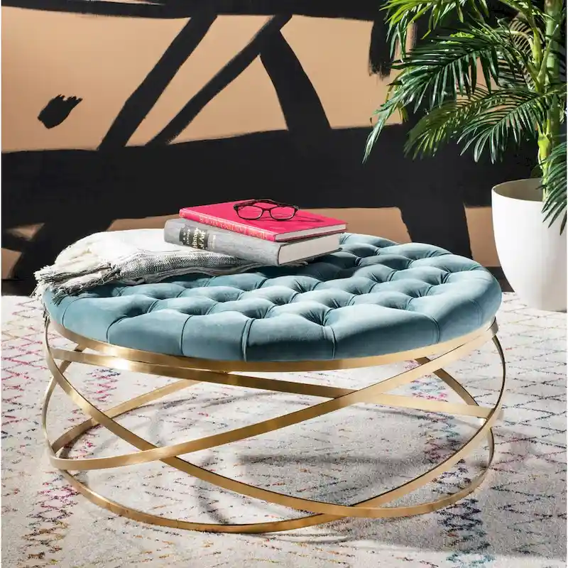 Tufted Velvet Ottoman