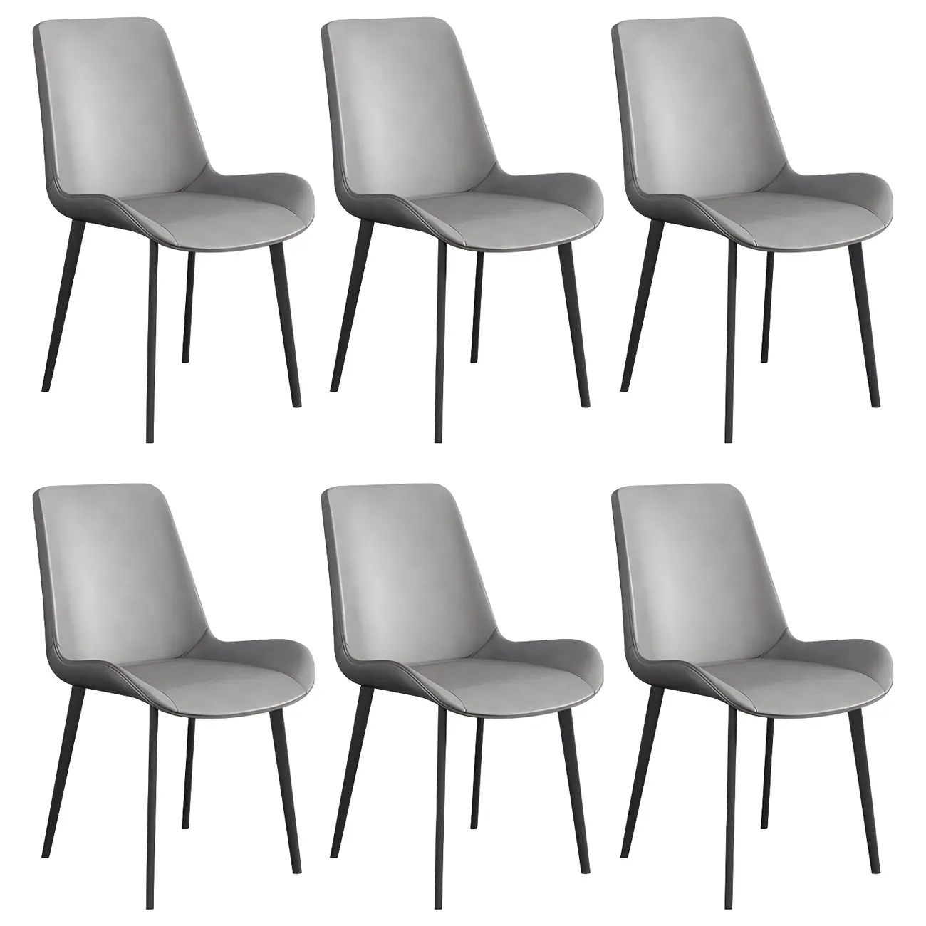 Sloped Armless Leather Upholstered Parsons Dining Chair