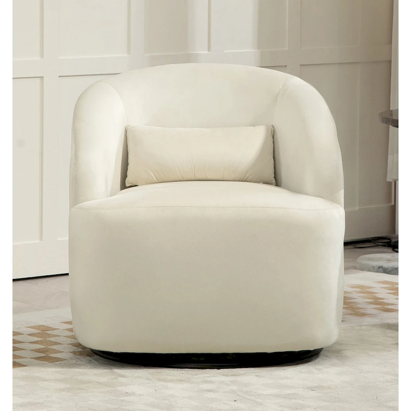 Modern Velvet Upholstered Swivel Accent Chair